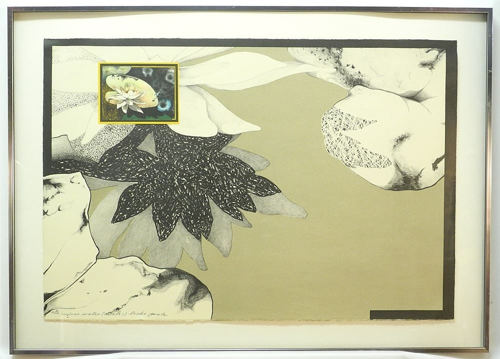 Mixed Media signed Leslie Poole, 10/10 State 1, 20" x 30", "Water". (1 of 4)