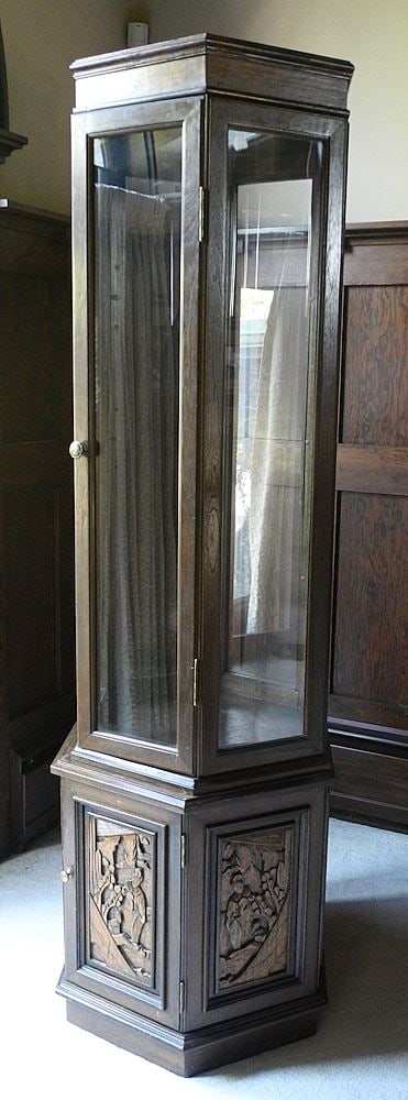 Chinese Hexagonal Display Cabinet, 77 3/4". (1 of 3)