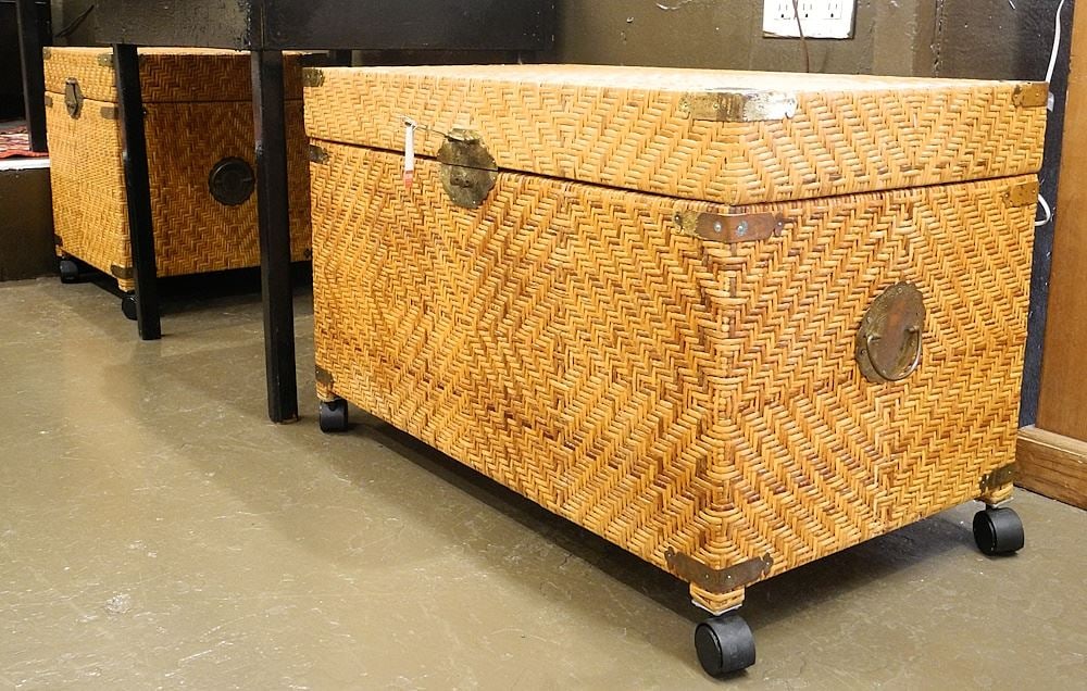 2 Woven Rattan Chests, 36 1/4" & 20"w. (1 of 3)