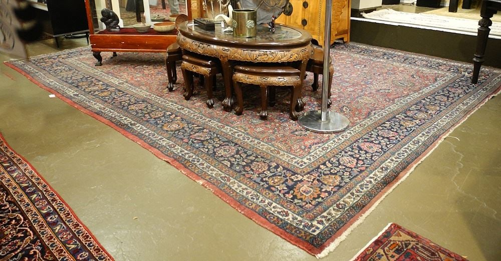 Hand Knotted Persian Carpet, 13'1" x 10'8" (all over wear noted). (1 of 5)