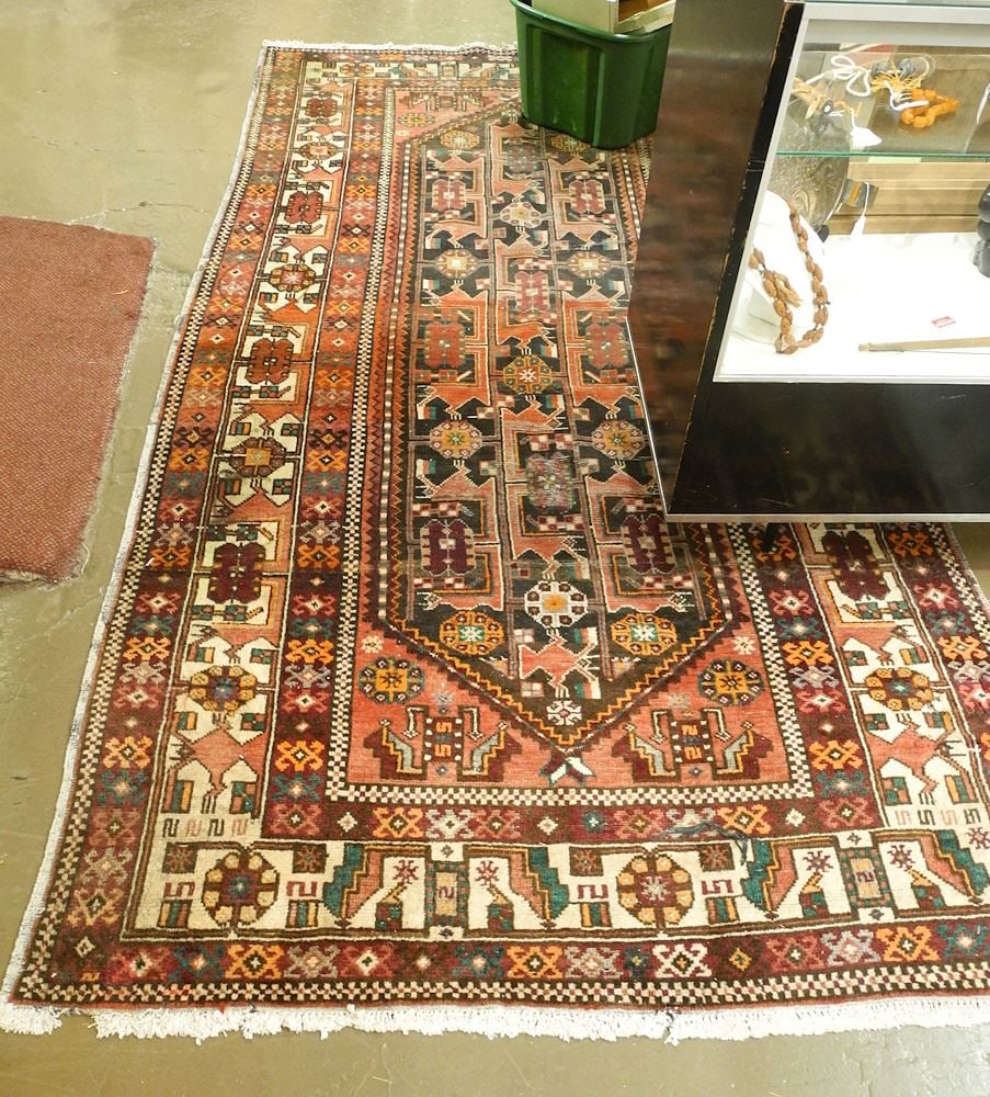 Hand Knotted Persian Carpet, 10' x 5'2" (all over wear).: Hand Knotted Persian Carpet, 10' x 5'2" (all over wear).