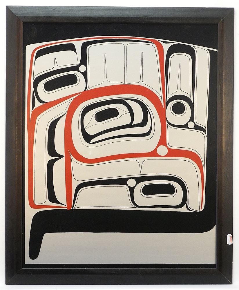 Unsigned Serigraph, 19 1/2" x 15 1/2", "Haida Bent Box Design". (1 of 2)