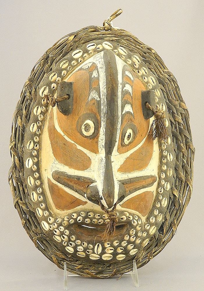 Tambanum Village Papua New Guinea Ancestor Mask, 14"h. (1 of 3)