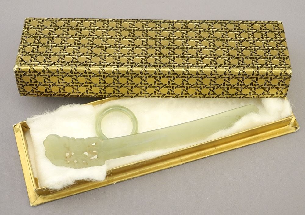 Chinese Jade Hair Ornament, 4 7/8"L. (1 of 4)