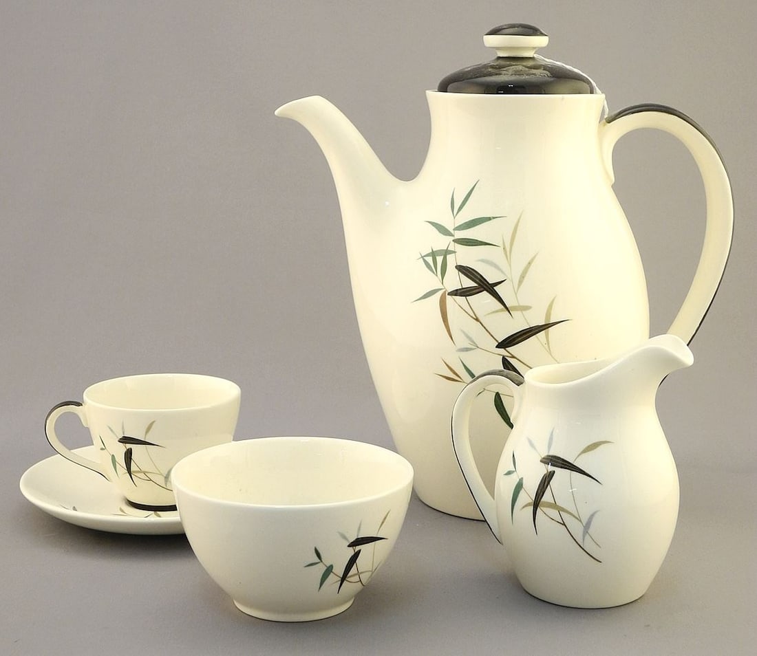 Royal Doulton "Bamboo" Coffee Service, Pot 8 3/8"H.: Royal Doulton "Bamboo" Coffee Service, Pot 8 3/8"H.