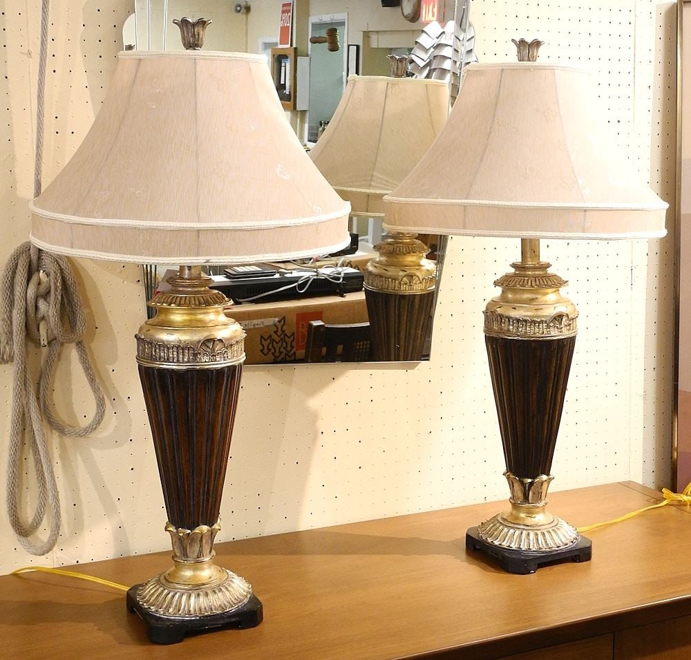 Pair of Contemporary Neoclassical Table Lamps, TH 34 1/2"h. (1 of 2)