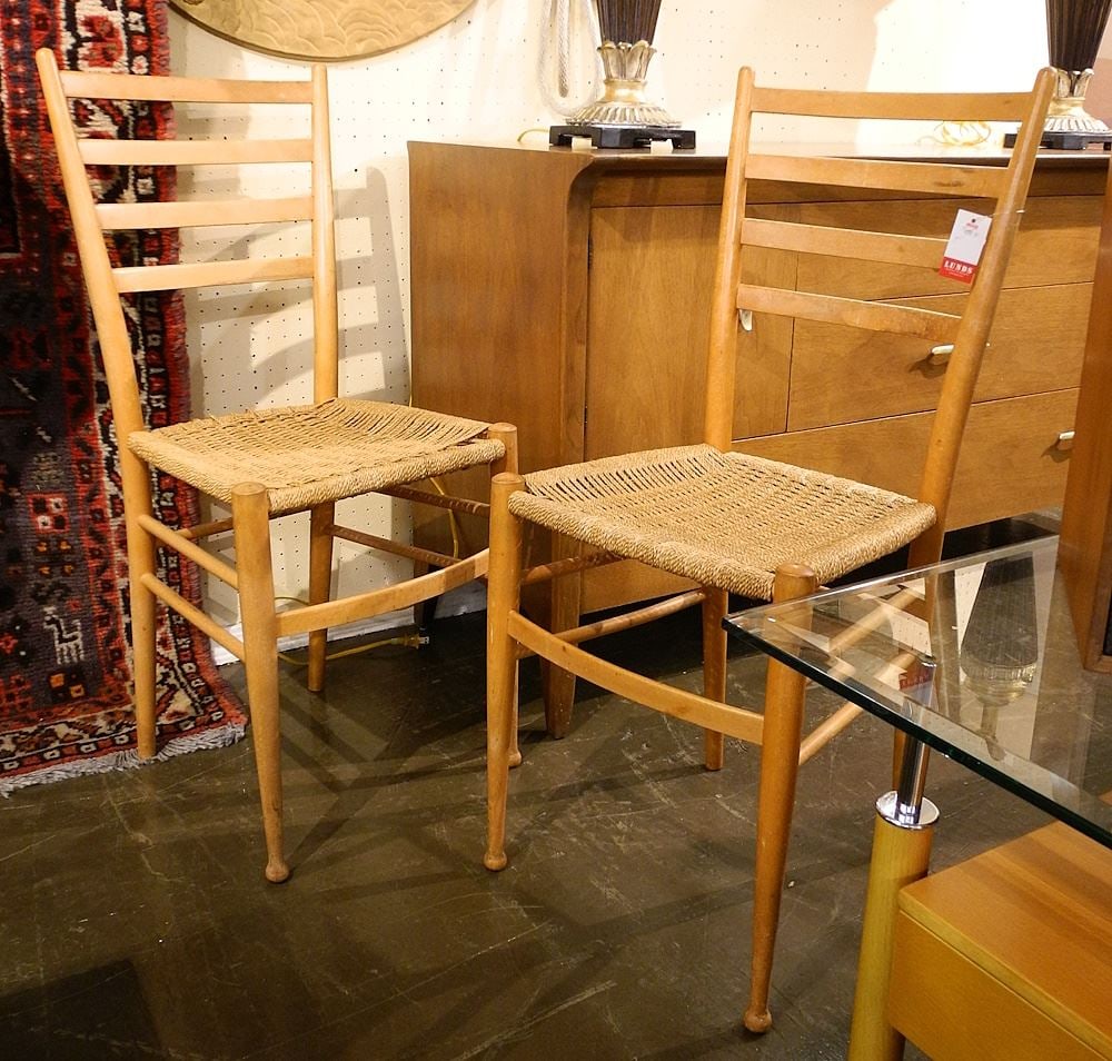 Pair of Ponti Superleggera Style Chairs, 36 1/2"h. (1 of 1)