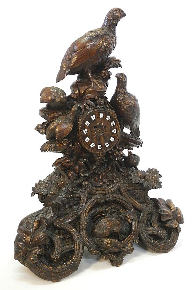 Black Forest Mantle Clock, 33"h (minor losses noted). (1 of 6)