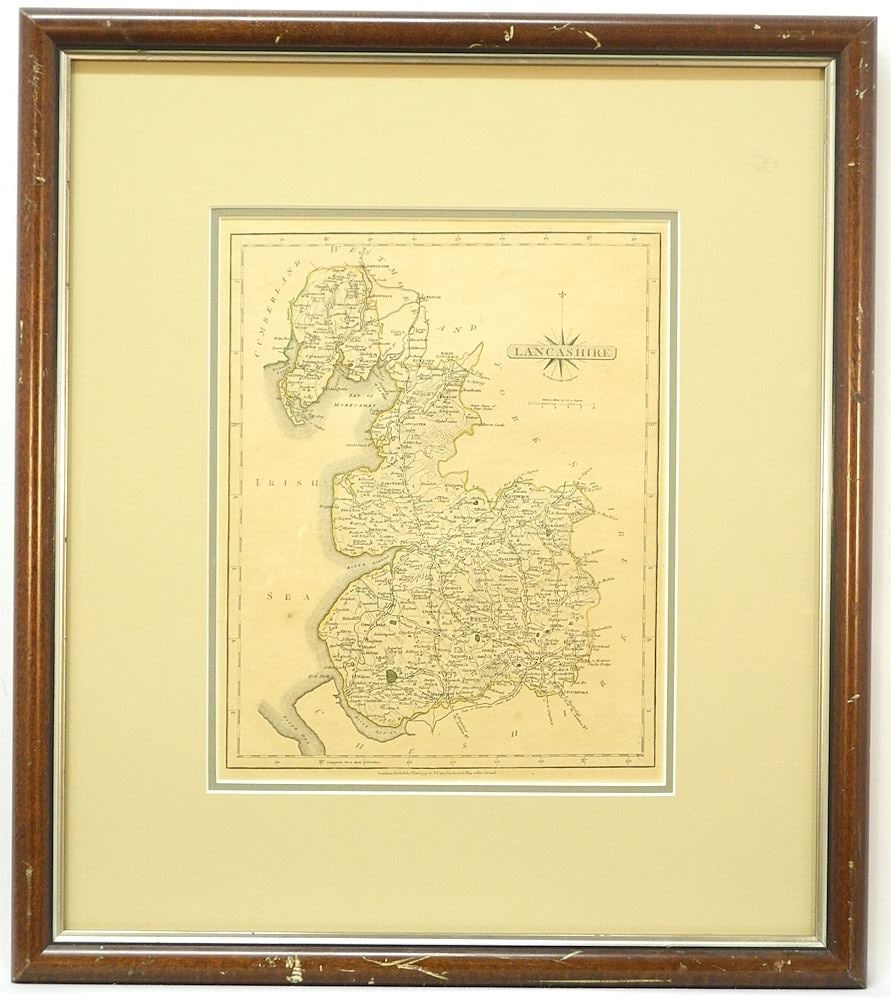 Antique Map: "Lancashire", J. Cary, London, 1793, 10 3/4" x 8 3/4". (1 of 3)