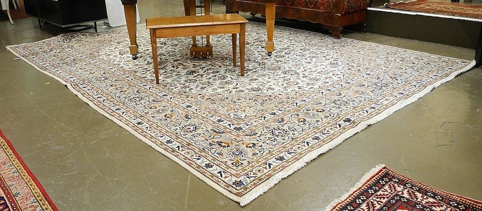 Mashad Carpet Approximately 12'6" X 9'6" (low pile noted). (1 of 5)