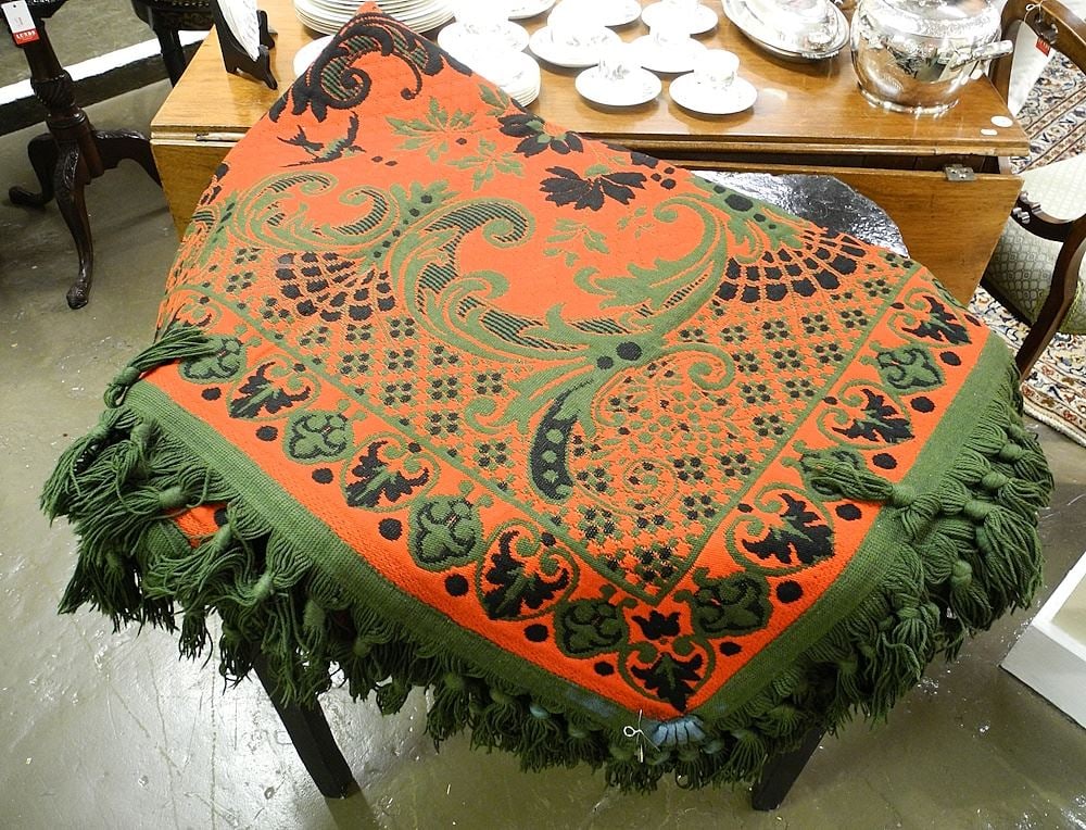 Green & Red Textile Panel, 7'2" x 5'3". (1 of 2)