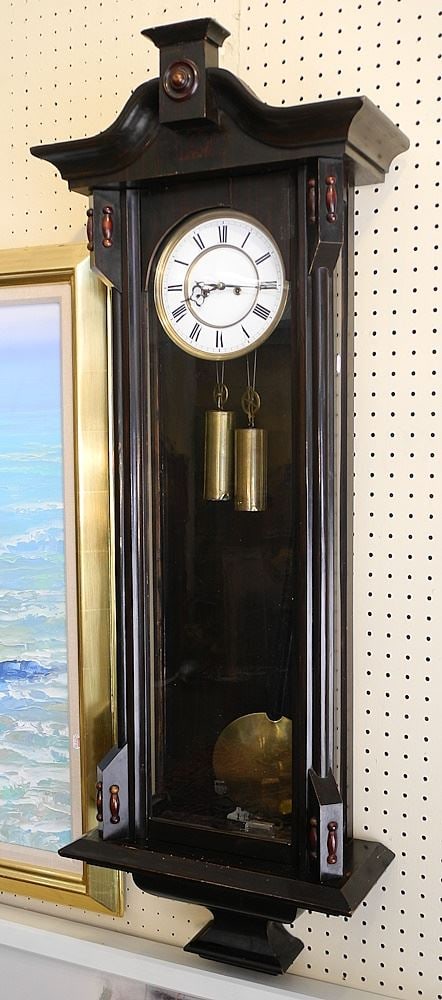 Regulator Wall Clock, 47"h (as found). (1 of 2)