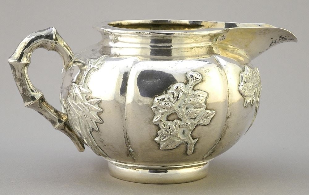 Tuck Chang Chinese Export Silver Cream Jug, 226 Grams, 5 3/4"L. (1 of 7)