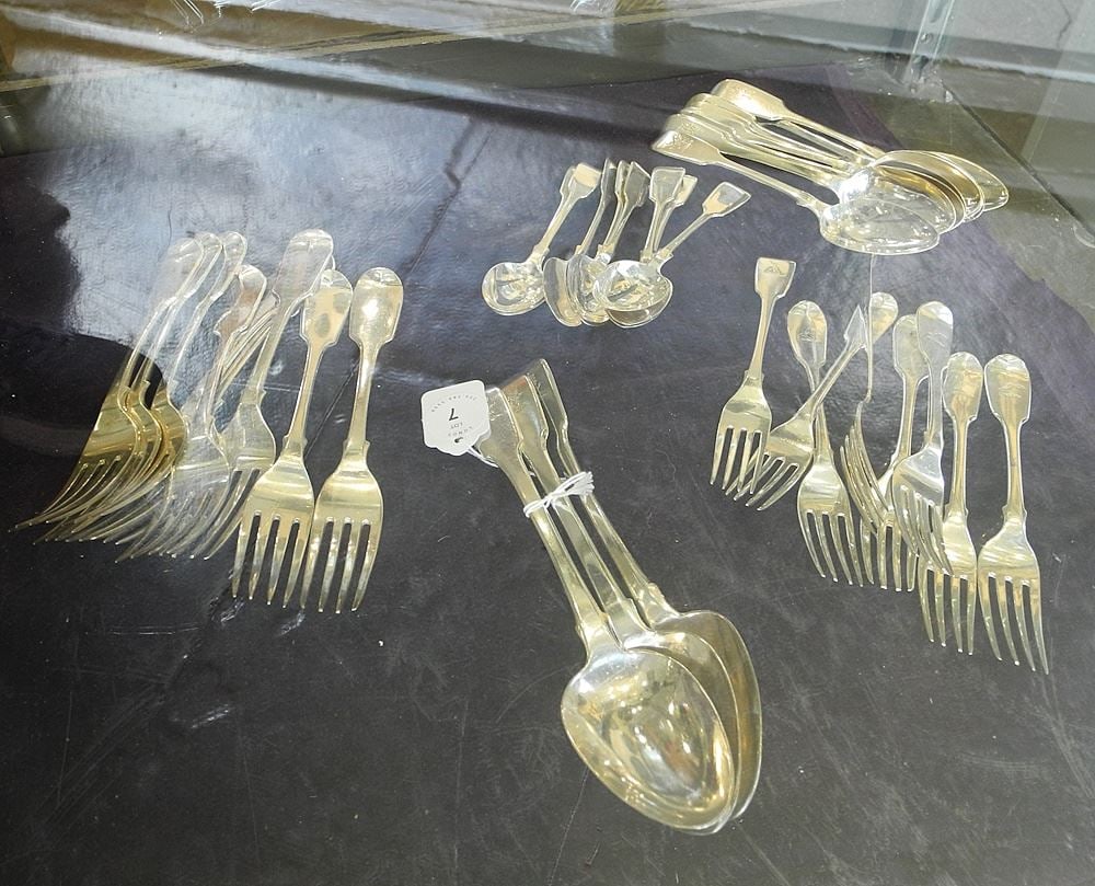 Collection of Hallmarked Silver Flatware, Various Makers / Dates, 1950g. (1 of 5)