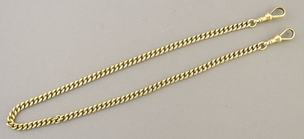 18K (hallmarked) Gold Watch Fob, 16" L, 37g. (1 of 3)