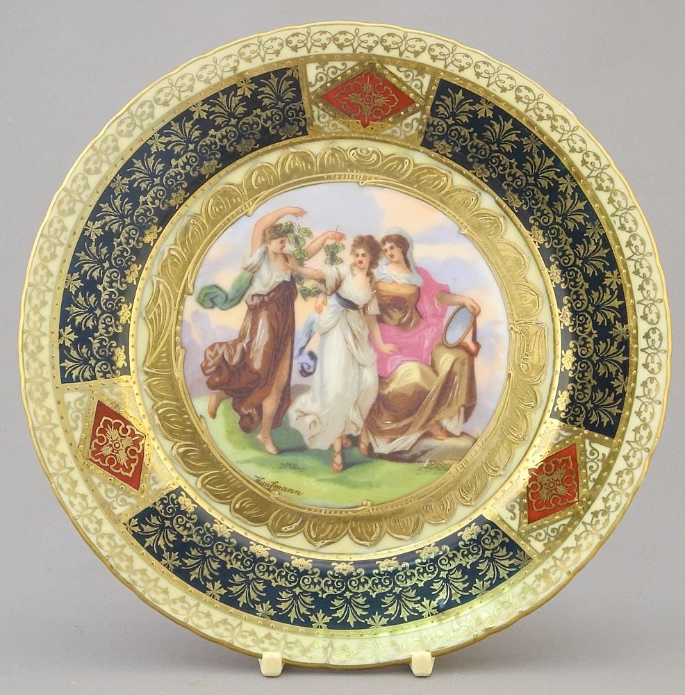 Royal Vienna Plate signed Kaufmann with Beehive Mark. (1 of 4)
