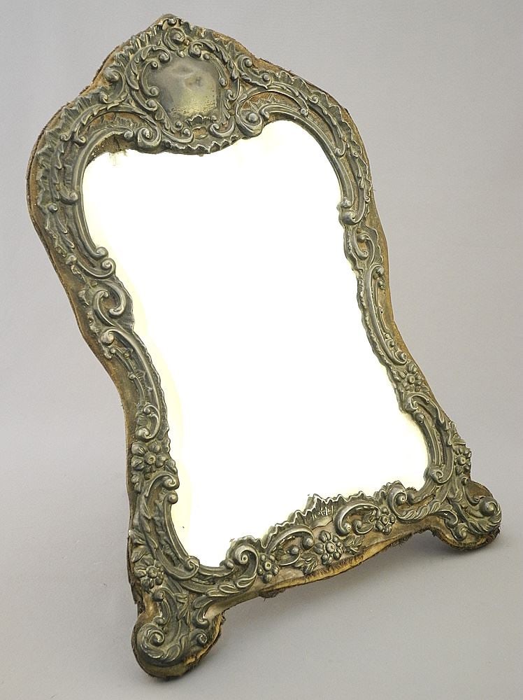 Hallmarked Silver Table Mirror, 13"h (1 of 4)