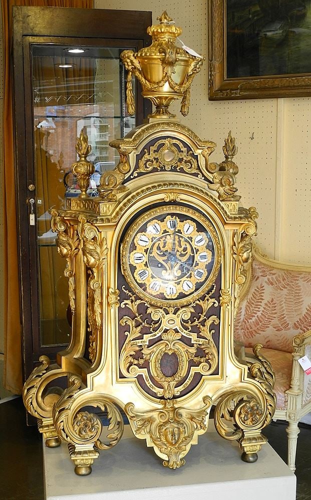 Louis XV Ormolu Table Clock, 33 x 21 x 7 3/4". (1 of 9)