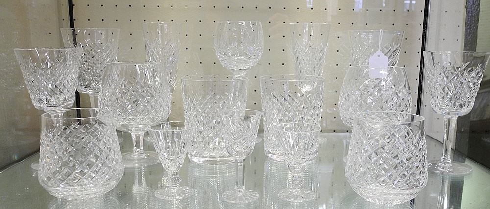 Collection of Waterford Crystal Stemware, Various Patterns, 3" - 7 3/8"h. (1 of 3)