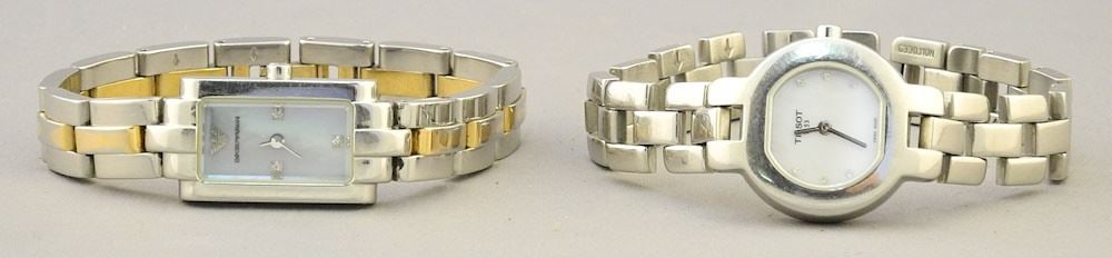 2 Ladies Wristwatches: Tissot & Emporio Armani.: 2 Ladies Wristwatches: Tissot & Emporio Armani.