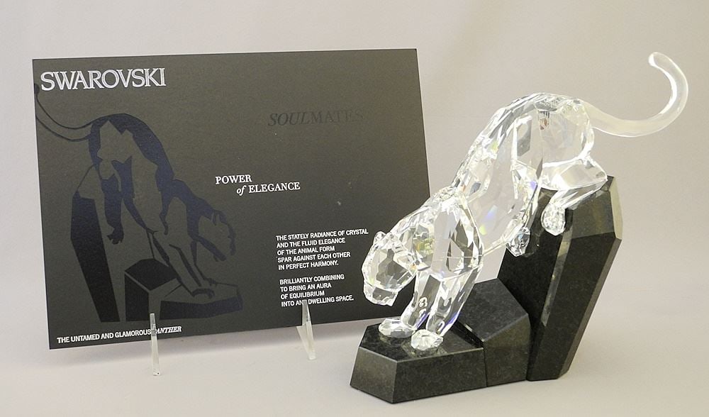 Swarovski Panther #874337, 7 1/2" x 8" in Original Box.: Swarovski Panther #874337, 7 1/2" x 8" in Original Box.