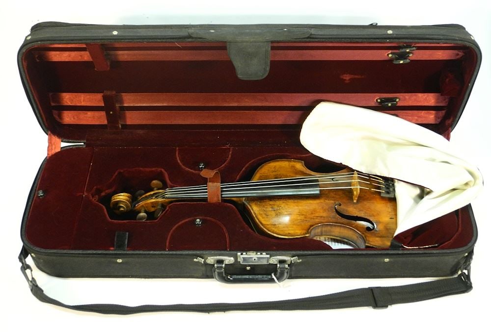 18th Century Continental Viola, 26 1/2"L with Hard Case.: 18th Century Continental Viola, 26 1/2"L with Hard Case.