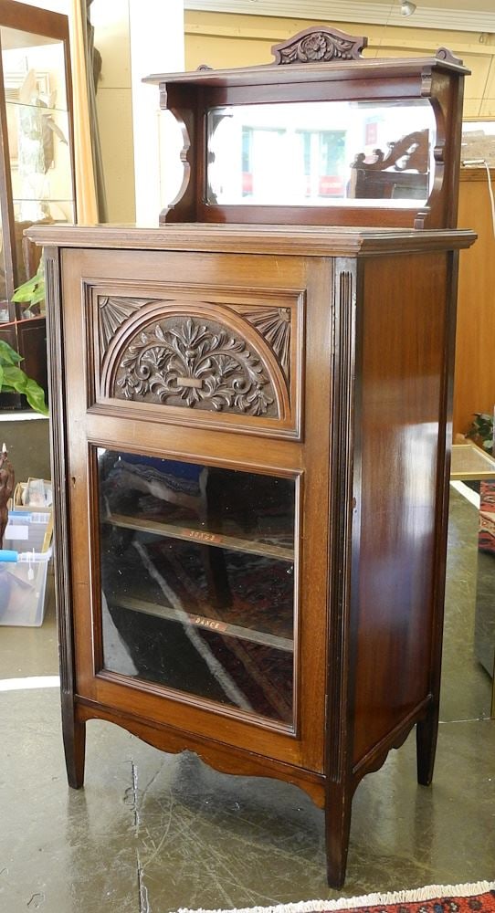 Glazed Mahogany Sheet Music Stand, 50"h.: Glazed Mahogany Sheet Music Stand, 50"h.