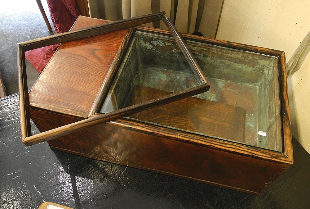 Japanese Hibachi with Glass Surface, 11 1/2" x 29 1/8" x 16". (1 of 4)