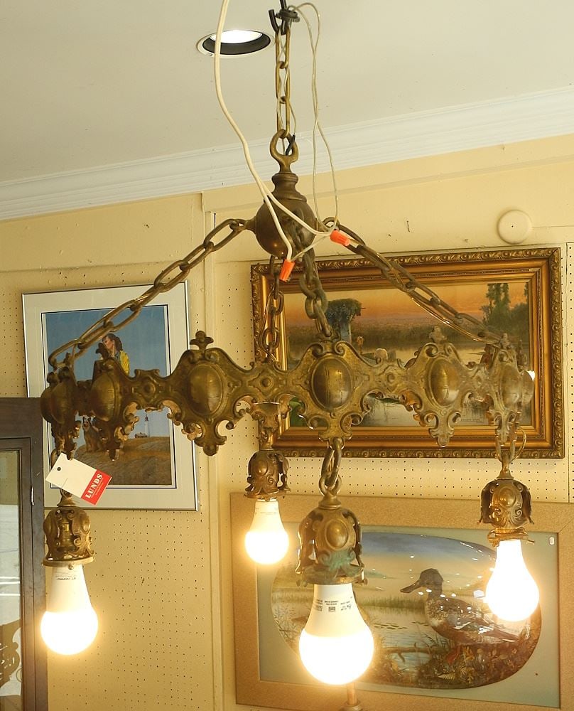 Medieval Style Hanging Light Fixture (4 lights). (1 of 2)