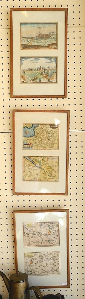 3 Antique Hand Coloured French Maps, 4 1/2" x 6" (each map). (1 of 3)