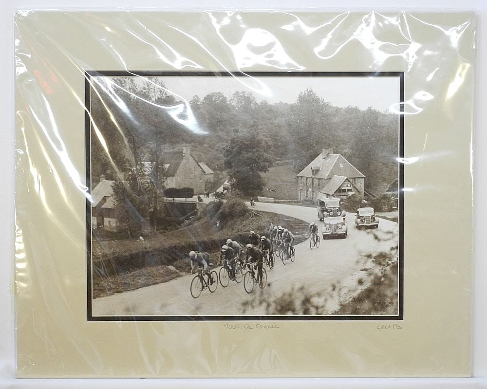 Photographic Print "Tour De France C. 1936", 10 1/2" x 13 3/8".: Photographic Print "Tour De France C. 1936", 10 1/2" x 13 3/8".