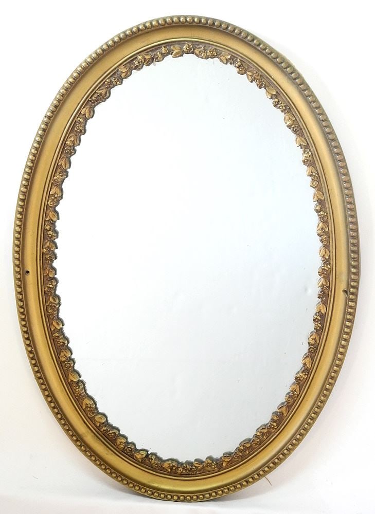 Oval Gilt Framed Mirror, 26 1/4" x 18 3/4". (1 of 1)