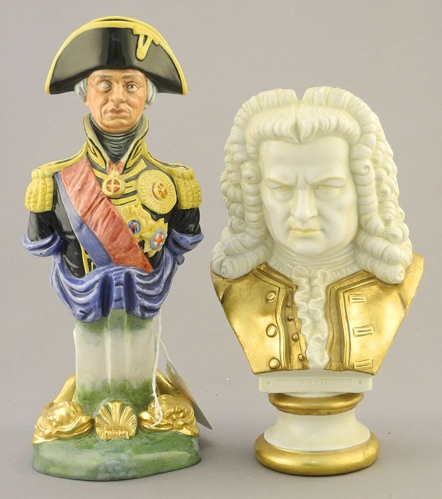 2 China Busts: Bach & Nelson Ships Figure Heads.: 2 China Busts: Bach & Nelson Ships Figure Heads.