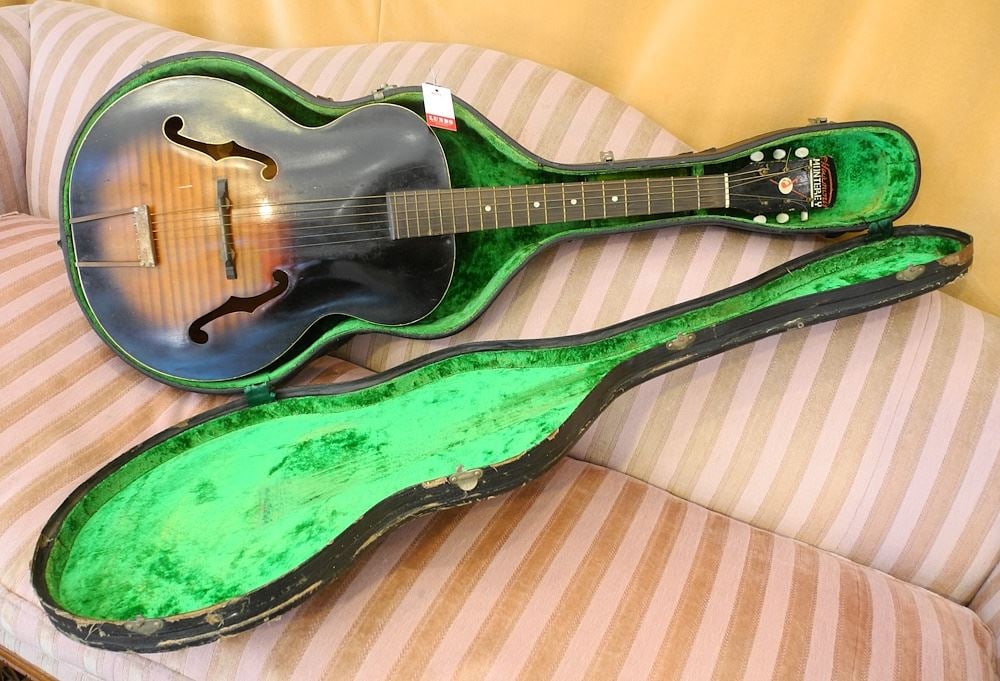 Vintage Harmony Monterey Guitar with Hard Case, 44 1/4"L. (1 of 1)