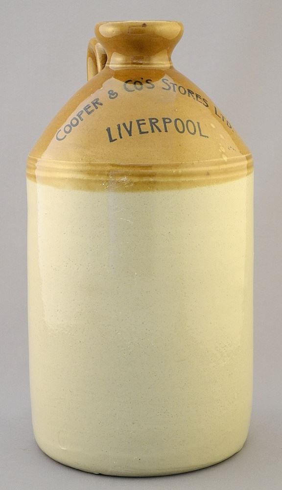 Cooper & Co's Stores Ltd. Liverpool Stoneware Jug, 10 5/8"H. (1 of 3)