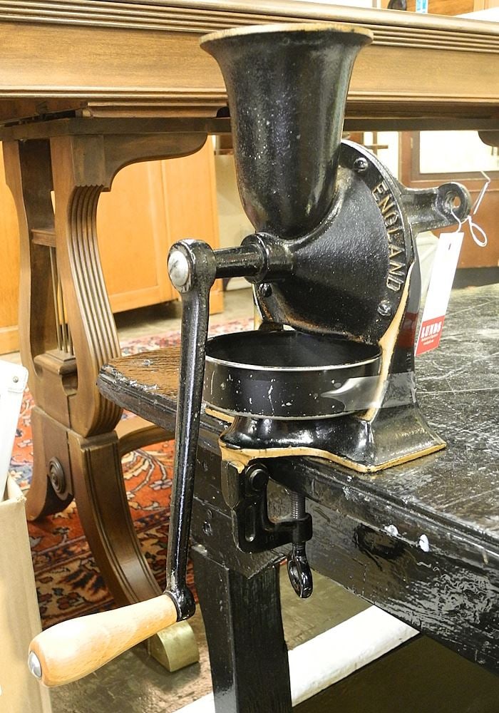Spong & Co. Ltd. England No.3 Coffee Grinder, 14 1/4"h.: Spong & Co. Ltd. England No.3 Coffee Grinder, 14 1/4"h.