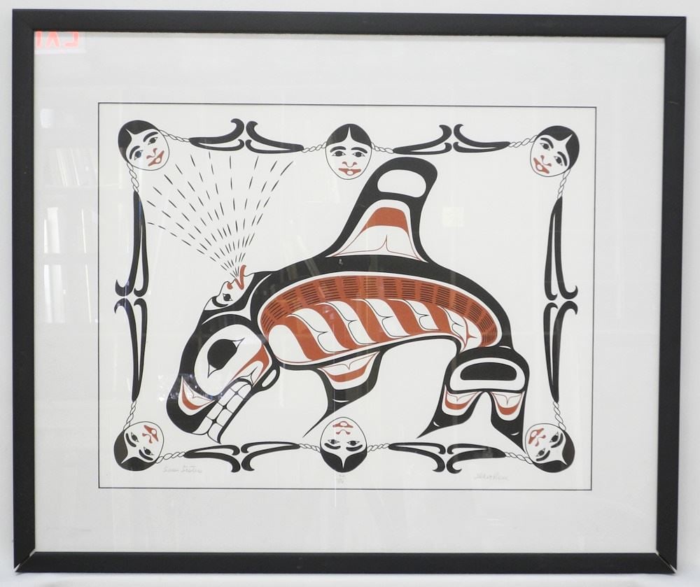 Coast Tsimshian Serigraph signed Heber Reece, 14" x 18", "Seven Sisters" #92/180. (1 of 3)