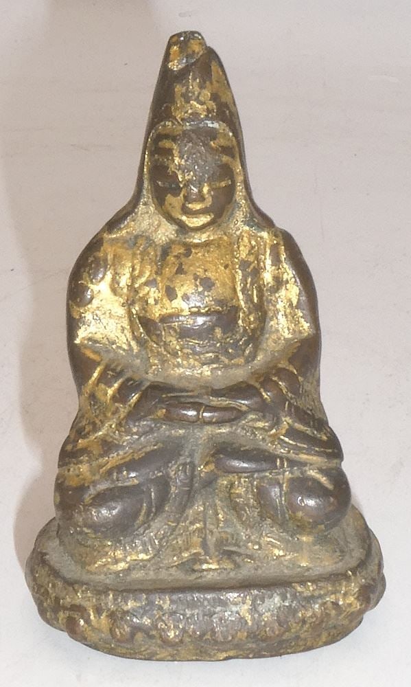 Sino-Tibetan Gilt Bronze Buddha, 19th C, 3"h. (1 of 2)