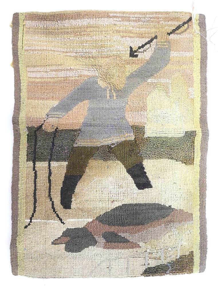 Grenfell Tapestry Panel signed with Label, 14 1/2" x 11" (condition noted, as found). (1 of 2)