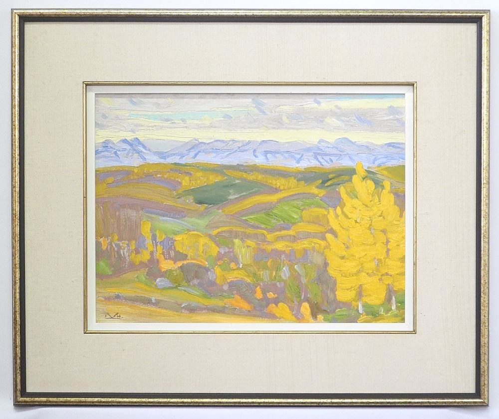 Double Sided Oil on Board signed Illingworth Holey Kerr, 11 13/16" x 16 1/5", "Mountains...". (1 of 6)