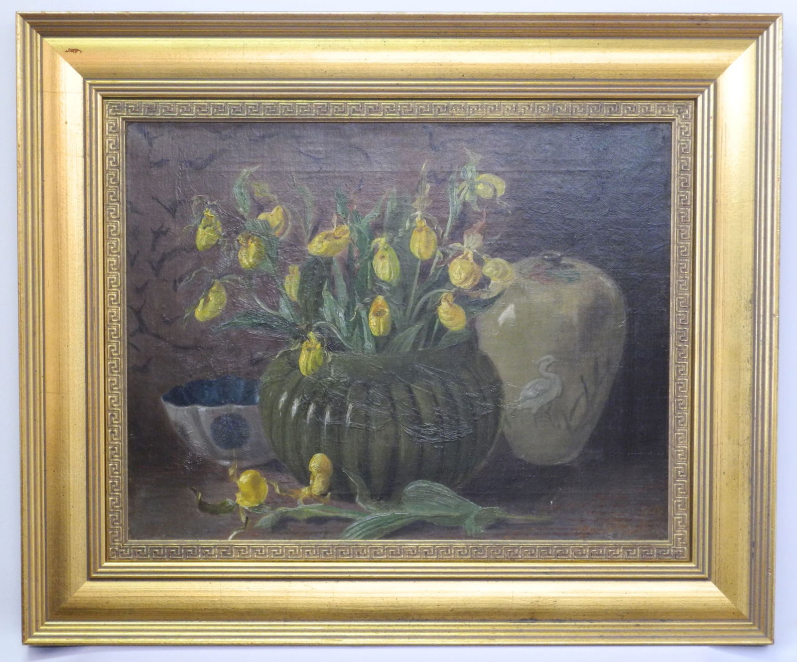 Oil on Canvas signed (Thomas) Mower Martin, 13 5/8" x 17 3/4", "Still Life with Flowers". (1 of 6)