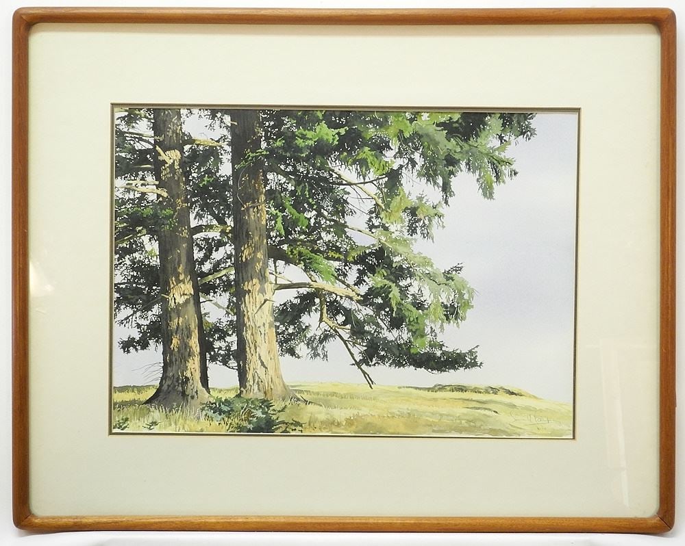 Watercolour signed Simon H. Campiag, 14 1/8" x 20 1/8", "Shelter For The Homeless".: Watercolour signed Simon H. Campiag, 14 1/8" x 20 1/8", "Shelter For The Homeless".