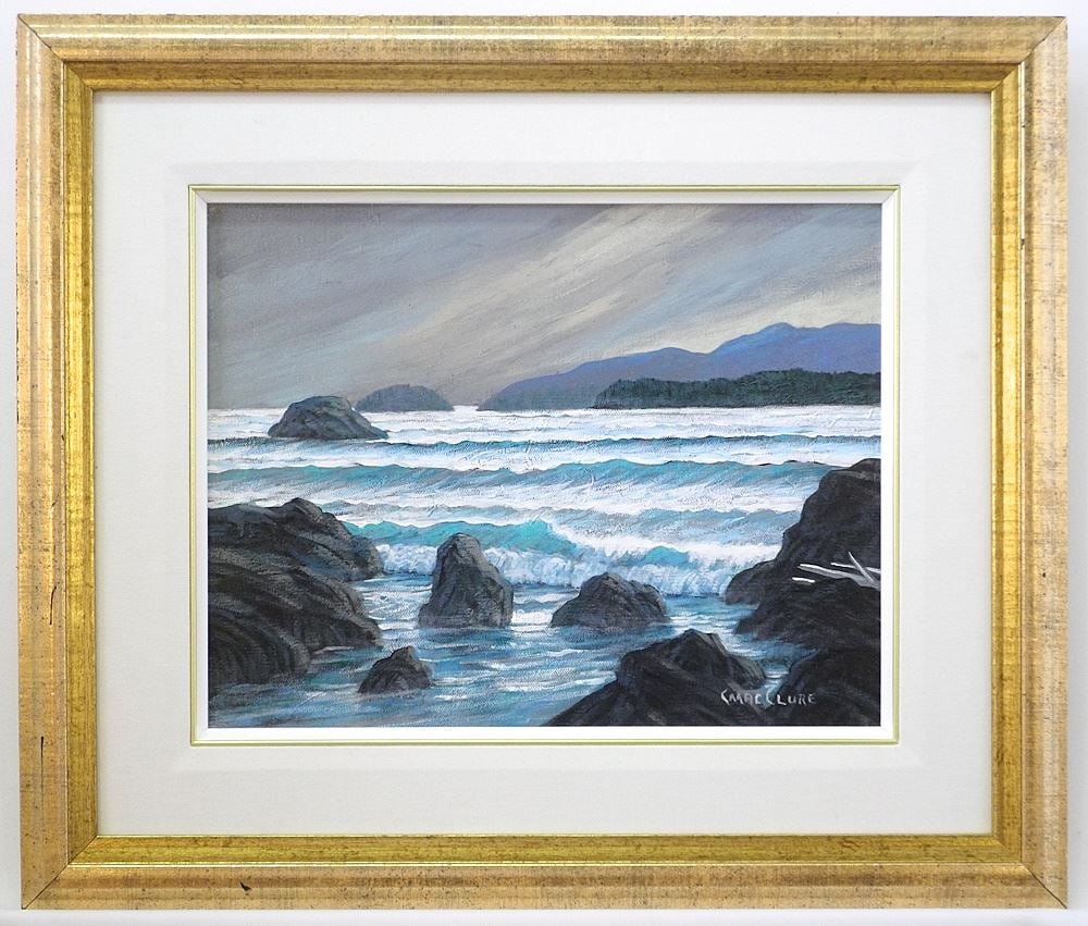 Acrylic on Canvas signed C. (Chris) MacClure, 11" x 14", "Pacific Rim". (1 of 4)