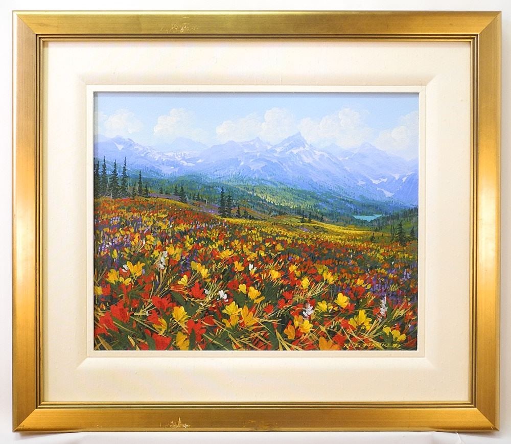 oil on Canvas signed R. (Randolph) J. Parker, 16" x 20", "Mountain Magic" with Book. (1 of 4)