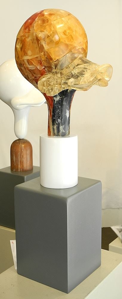 Mixed Media Sculpture signed with Cert. by Craig Davis, 32 1/8" x 8 3/8" x 10 3/4", "Red, Whit (1 of 7)