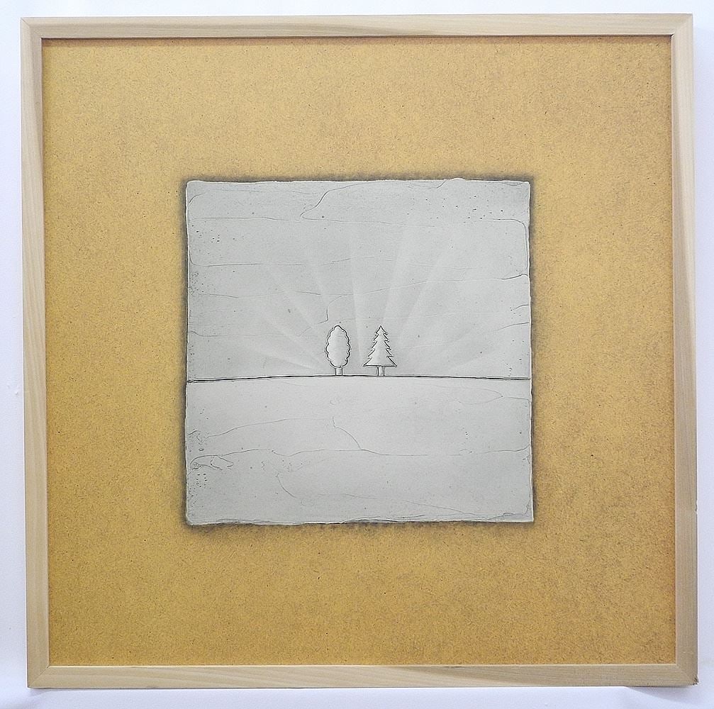 Acrylic & Oil on Masonite signed Verso (Richard) Gorenko, 22" x 22", "Radiant Parody".: Acrylic & Oil on Masonite signed Verso (Richard) Gorenko, 22" x 22", "Radiant Parody".