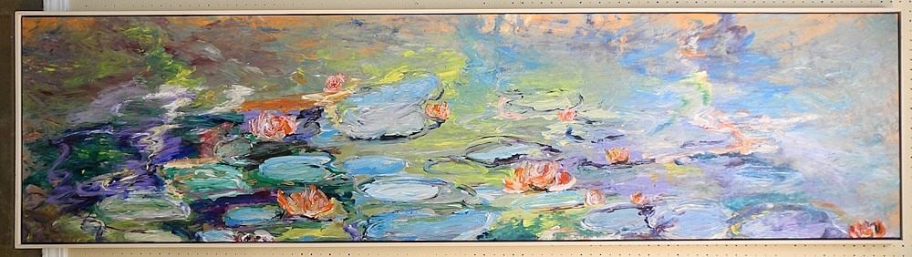 Acrylic on Canvas signed Verso Collette Nilsen, 22 1/2" x 87", "Violet Water". (1 of 5)
