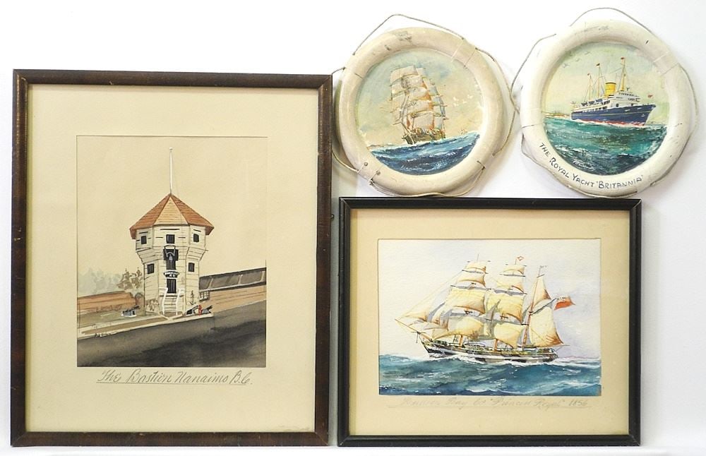 2 Watercolour & Gouache signed J. (Jack) Hardcastle '31, 7 3/4" x 6 1/4", "Princess..." & "The (1 of 6)