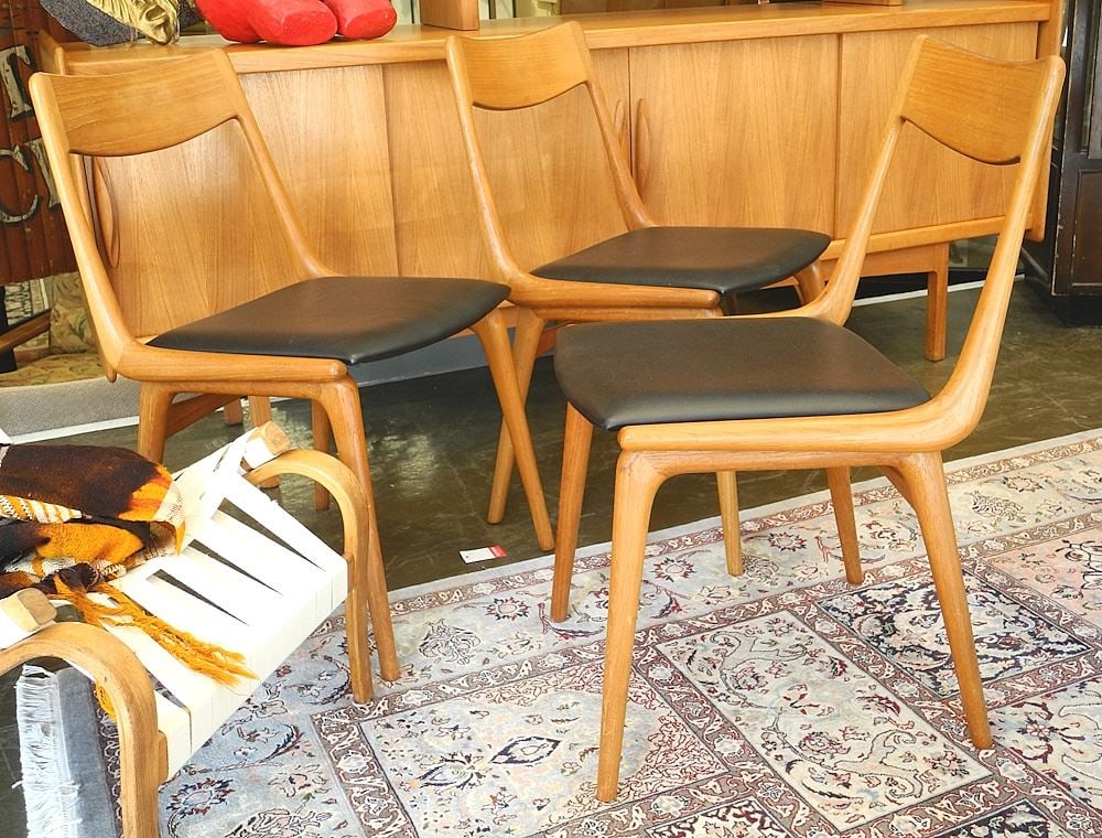 6 Slagelse Mobelvaerk Denmark Teak Dining Chairs, 32 1/2"h. (1 of 7)