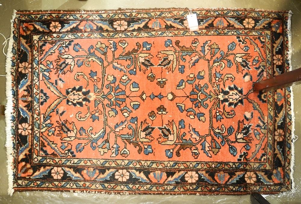 Old Persian Hand Knotted Carpet, 2'7" x 3'10" (as found). (1 of 2)